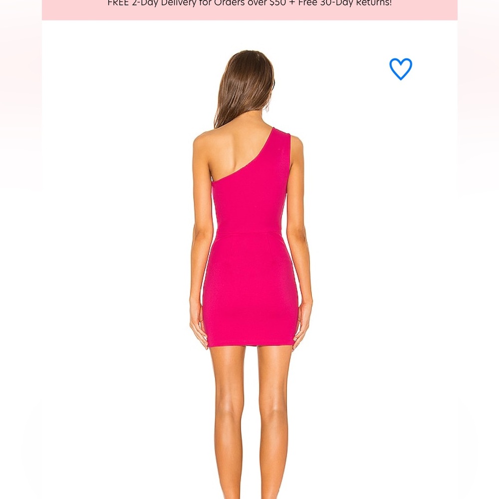 SUPERDOWN Nava Asymmetrical One Shoulder mini dress in hot pink; size small - Picture 6 of 8